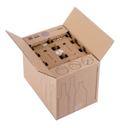 SCATOLA PORTABOTTIGLIE NAKPACK PER SPEDIZIONI ESPRESSE DI ALCOLICI ED OLIO - SCATOLE IN CARTONE