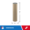 TUBO ALTEZZA CM 70 DIAMETRO CM 6 CON 2 TAPPI INSERITI - Buste Per Spedizioni