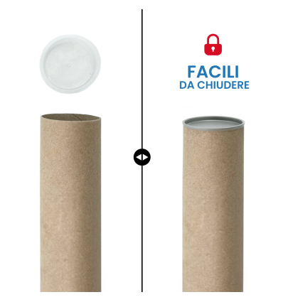 TUBO ALTEZZA CM 100 DIAMETRO CM 10 CON 2 TAPPI INSERITI - Buste per spedizioni
