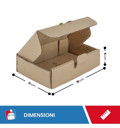 SCATOLE 1 ONDA AVANA AUTOMONTANTE FUSTELLATA 19X11X5 - Scatole