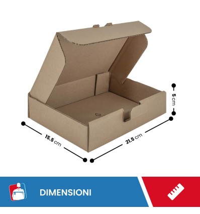 SCATOLE 1 ONDA AVANA AUTOMONTANTE FUSTELLATA 21,5X15,5X5 - Scatole