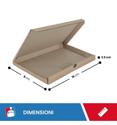 SCATOLE 1 ONDA AVANA AUTOMONTANTE FUSTELLATA 16X8X2,5 - Scatole