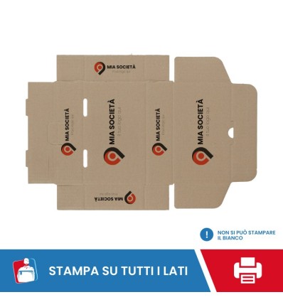 SCATOLE IN CARTONE AVANA PERSONALIZZATE FUSTELLATE PIATTE - Scatole