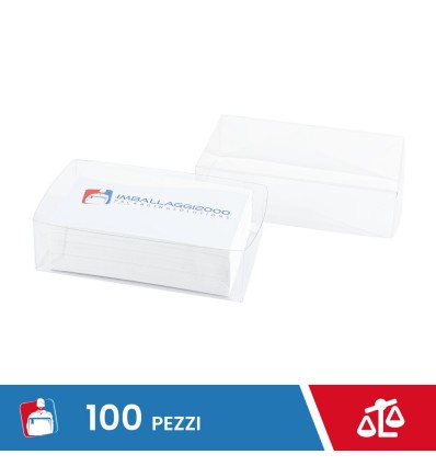 PORTA BIGLIETTI DA VISITA PVC MORBIDO TRASPARENTE CM 9,8X5,8X2,8 100 PZ - Ufficio E Cancelleria