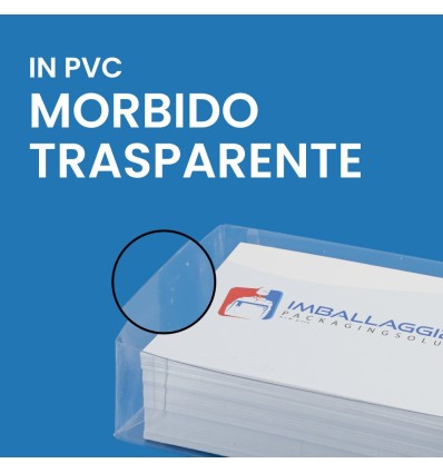 PORTA BIGLIETTI DA VISITA PVC MORBIDO TRASPARENTE CM 9,8X5,8X2,8 100 PZ - Ufficio E Cancelleria