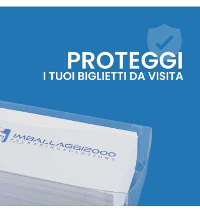 PORTA BIGLIETTI DA VISITA PVC MORBIDO TRASPARENTE CM 9,8X5,8X2,8 100 PZ - Ufficio E Cancelleria