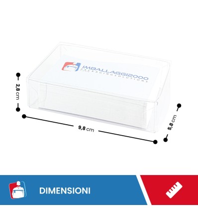 PORTA BIGLIETTI DA VISITA PVC MORBIDO TRASPARENTE CM 9,8X5,8X2,8 100 PZ - Ufficio E Cancelleria