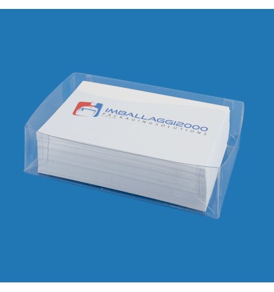 PORTA BIGLIETTI DA VISITA PVC MORBIDO TRASPARENTE CM 9,8X5,8X2,8 100 PZ - Ufficio E Cancelleria