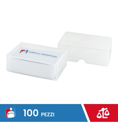 PORTA BIGLIETTI DA VISITA POLIPROPILENE SEMIRIGIDO OPACO CM 9,2X5,8X3,2 100 PZ - Ufficio e cancelleria