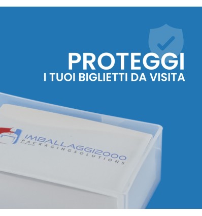 PORTA BIGLIETTI DA VISITA POLIPROPILENE SEMIRIGIDO OPACO CM 9,2X5,8X3,2 100 PZ - Ufficio e cancelleria