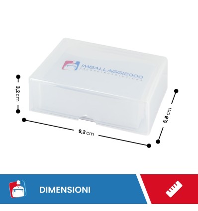 PORTA BIGLIETTI DA VISITA POLIPROPILENE SEMIRIGIDO OPACO CM 9,2X5,8X3,2 100 PZ - Ufficio e cancelleria