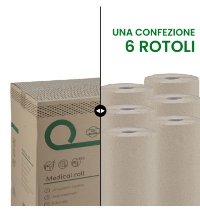 Lenzuolino medico in rotolo 100% riciclato 60cm x 75m - Igiene Sicurezza e Monouso carta