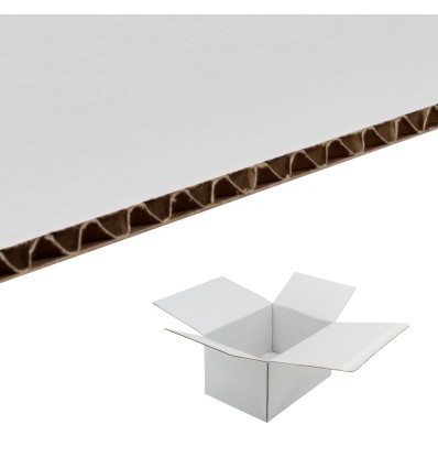 SCATOLE 1 ONDA BIANCHE AUTOMONTANTI FONDO A SCATTO ANTI EFFRAZIONE CON PATELLA ADESIVA MISURA 22X21X11 - Scatole