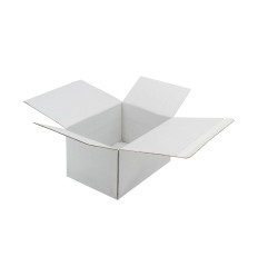 SCATOLE 1 ONDA BIANCHE AUTOMONTANTI FONDO A SCATTO ANTI EFFRAZIONE CON PATELLA ADESIVA MISURA 25X20X15 - Scatole