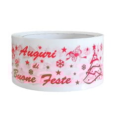 NASTRO ADESIVO STAMPATO AUGURI DI BUONE FESTE - Nastri Adesivi