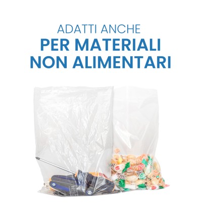 SACCHI PLT TRASPARENTI PER ALIMENTI SENZA SOFFIETTO - Fogli Rotoli E Sacchi