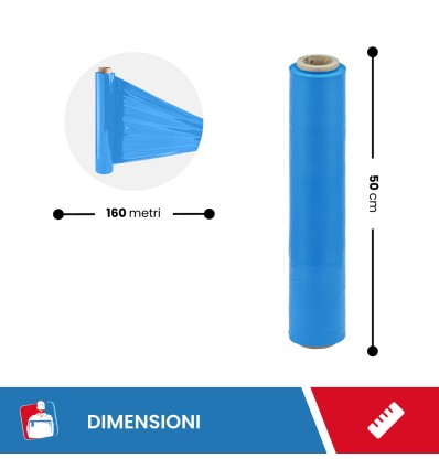 FILM ESTENSIBILE MANUALE AZZURRO - Film Estensibile e pallettizzazione
