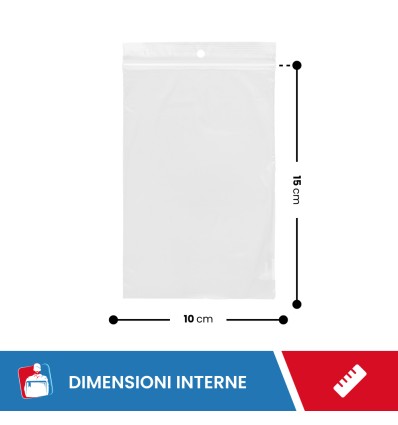 BUSTE A ZIP 10X15 - Fogli rotoli e sacchi