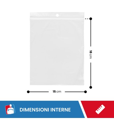 BUSTE A ZIP 15X18 - Fogli rotoli e sacchi
