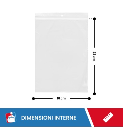 BUSTE A ZIP 16X22 - Fogli rotoli e sacchi