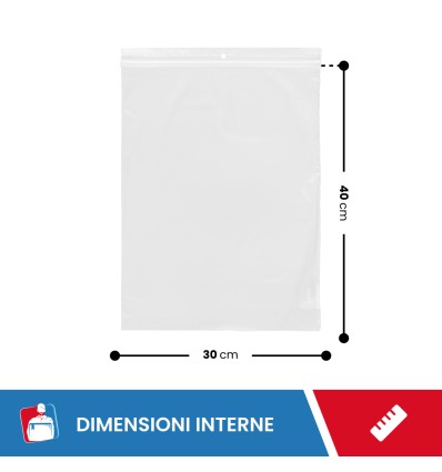 BUSTE A ZIP 30X40 - Fogli rotoli e sacchi