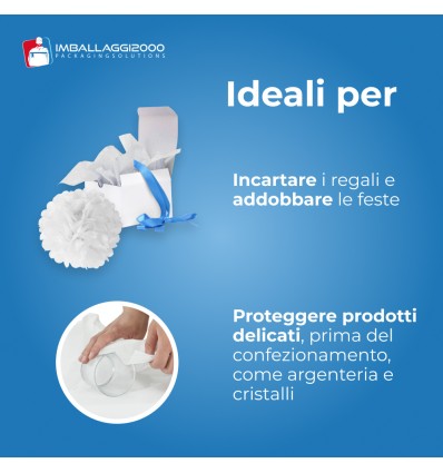 FOGLI CARTA VELINA BIANCA 20 GR/MQ - Protezione E Materiale Imballaggio