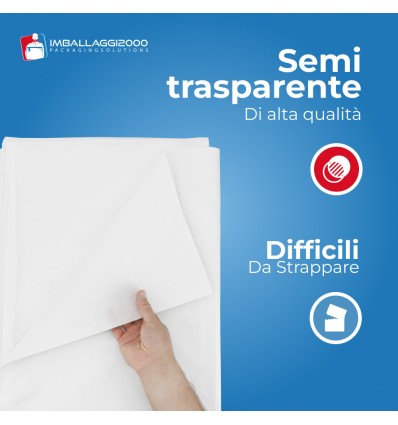 FOGLI CARTA VELINA BIANCA 20 GR/MQ - Protezione E Materiale Imballaggio