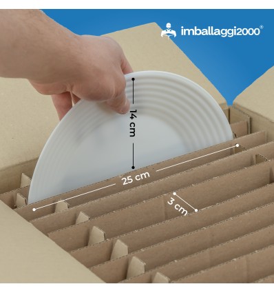Scatola piatti trasloco Ecologica in Cartone Riciclato mis 40x30x30 - Imballaggi per Tutte le Esigenze