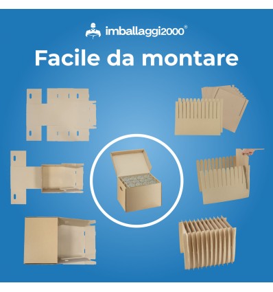 Scatola piatti trasloco Ecologica in Cartone Riciclato mis 40x30x30 - Imballaggi per Tutte le Esigenze