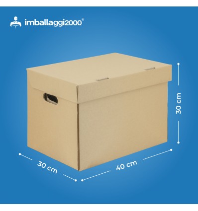 SCATOLE CARTONE CON COPERCHIO BICCHIERI 40x30x30 - SCATOLE IN CARTONE