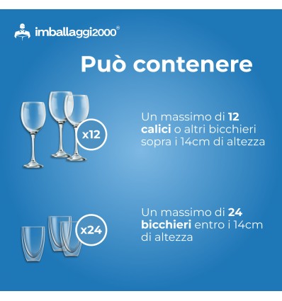 SCATOLE CARTONE CON COPERCHIO BICCHIERI 40x30x30 - SCATOLE IN CARTONE