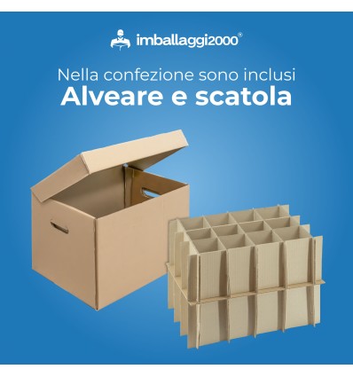 SCATOLE CARTONE CON COPERCHIO BICCHIERI 40x30x30 - SCATOLE IN CARTONE