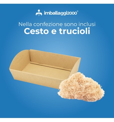 Kit Cesto in cartone Piccolo con Paglia - SCATOLE IN CARTONE