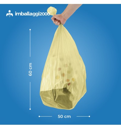 SACCHI PER DIFFERENZIATA 50X60 GIALLI ROTOLO DA 20 - Igiene Sicurezza e Monouso carta