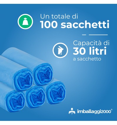 SACCHI PER DIFFERENZIATA 50X60 AZZURRI ROTOLO DA 20 - Igiene Sicurezza e Monouso carta