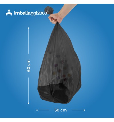 SACCHI PER DIFFERENZIATA 50X60 NERI ROTOLO DA 20 - Igiene Sicurezza e Monouso carta
