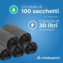 SACCHI PER DIFFERENZIATA 50X60 NERI ROTOLO DA 20 - Igiene Sicurezza e Monouso carta