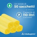 SACCHI PER DIFFERENZIATA 70X110 GIALLI ROTOLO DA 10 - Igiene Sicurezza e Monouso carta