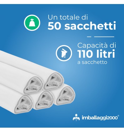 SACCHI PER DIFFERENZIATA 70X110 TRASPARENTI ROTOLO DA 10 - Igiene Sicurezza e Monouso carta