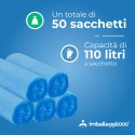 SACCHI PER DIFFERENZIATA 70X110 AZZURRI ROTOLO DA 10 - Igiene Sicurezza e Monouso carta