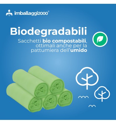SACCHI PER DIFFERENZIATA MATER BI 70X110 IN ROTOLO DA 10 - Igiene Sicurezza e Monouso carta