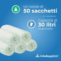 SACCHI PER DIFFERENZIATA MATER BI 50X60 IN ROTOLO DA 10 - Igiene Sicurezza e Monouso carta