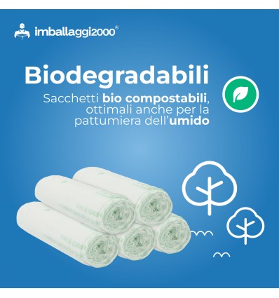 SACCHI PER DIFFERENZIATA MATER BI 50X60 IN ROTOLO DA 10 - Igiene Sicurezza e Monouso carta