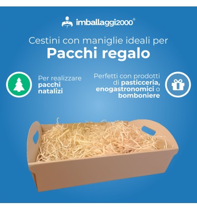 Kit Cesto in cartone Piccolo con Paglia - SCATOLE IN CARTONE