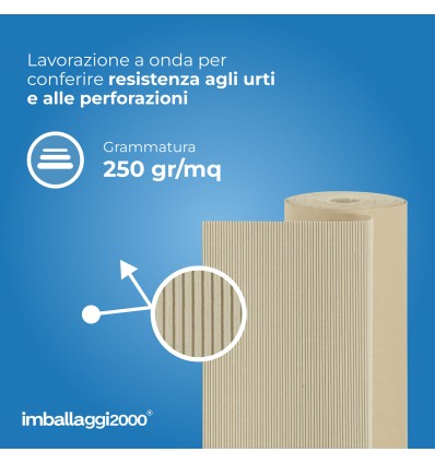 ROTOLO ONDULATO 100X20 250 GR/MQ - Protezione E Materiale Imballaggio