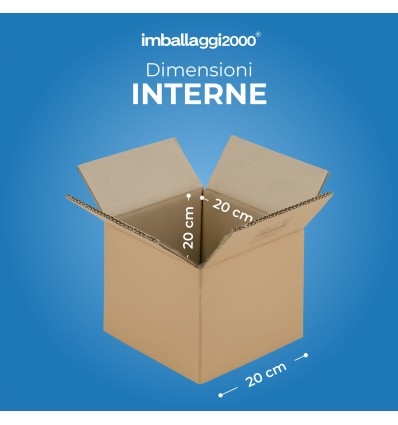 SCATOLA DOPPIA ONDA 20X20X20 - SCATOLE IN CARTONE