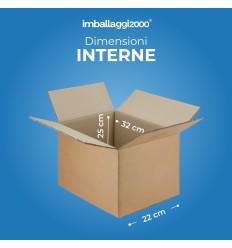SCATOLA DOPPIA ONDA 32X22X25 - SCATOLE IN CARTONE 2
