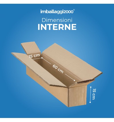 SCATOLA DOPPIA ONDA 60X15X15 - SCATOLE IN CARTONE