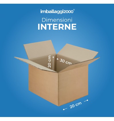 SCATOLA DOPPIA ONDA 30X20X20 - SCATOLE IN CARTONE