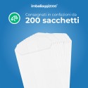SACCHETTI DI CARTA BIANCHI 5.5X10 PEZZI 200 - Imballaggi per Tutte le Esigenze